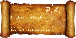 Pribill Adeodát névjegykártya